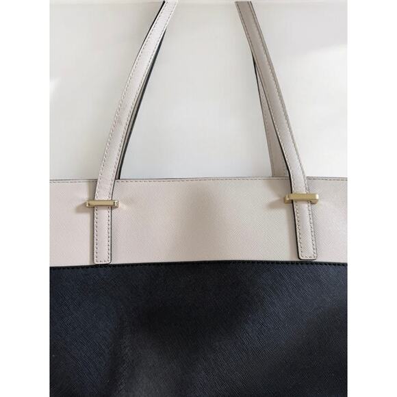 Kate Spade Cedar Street Harmony Tote Two-Tone Black & Beige Leather Shoulder Bag - Picture 6 of 16